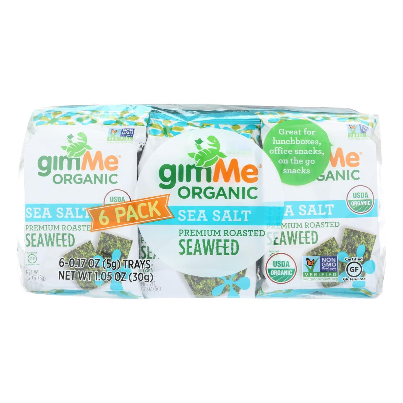 Buy Gimme Seaweed Snacks Organic Roasted Seaweed Snack - Sea Salt - Case Of 8 - 6-.17 Oz  at OnlyNaturals.us