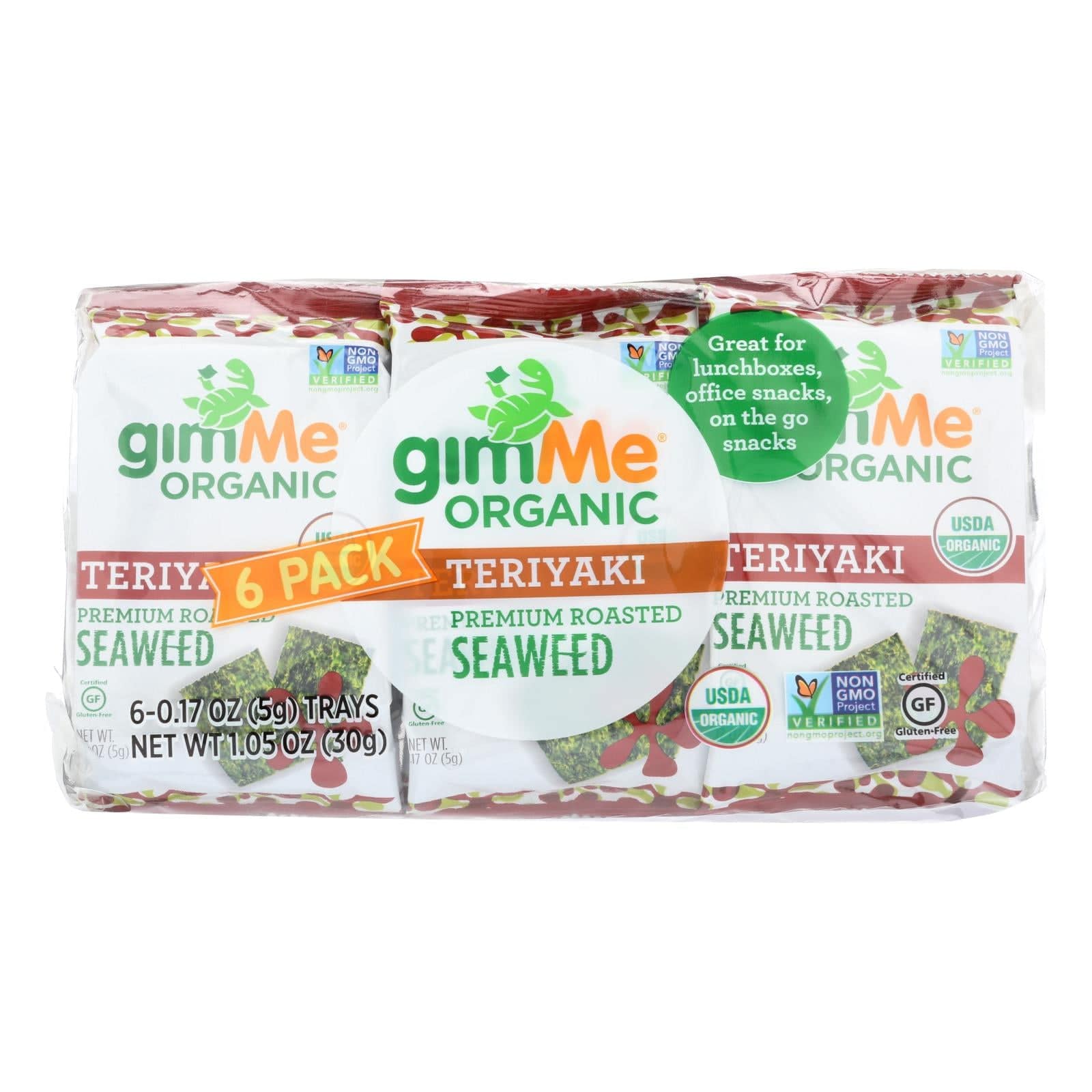 Gimme Seaweed Snacks Organic Seaweed Snack - Teriyaki - Case Of 8 - 6-.17 Oz | OnlyNaturals.us