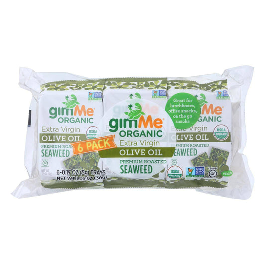 Gimme Seaweed Snacks Seaweed Snack - Organic - Extra Virgin Olive Oil - Case Of 8 - 6-.17 Oz | OnlyNaturals.us