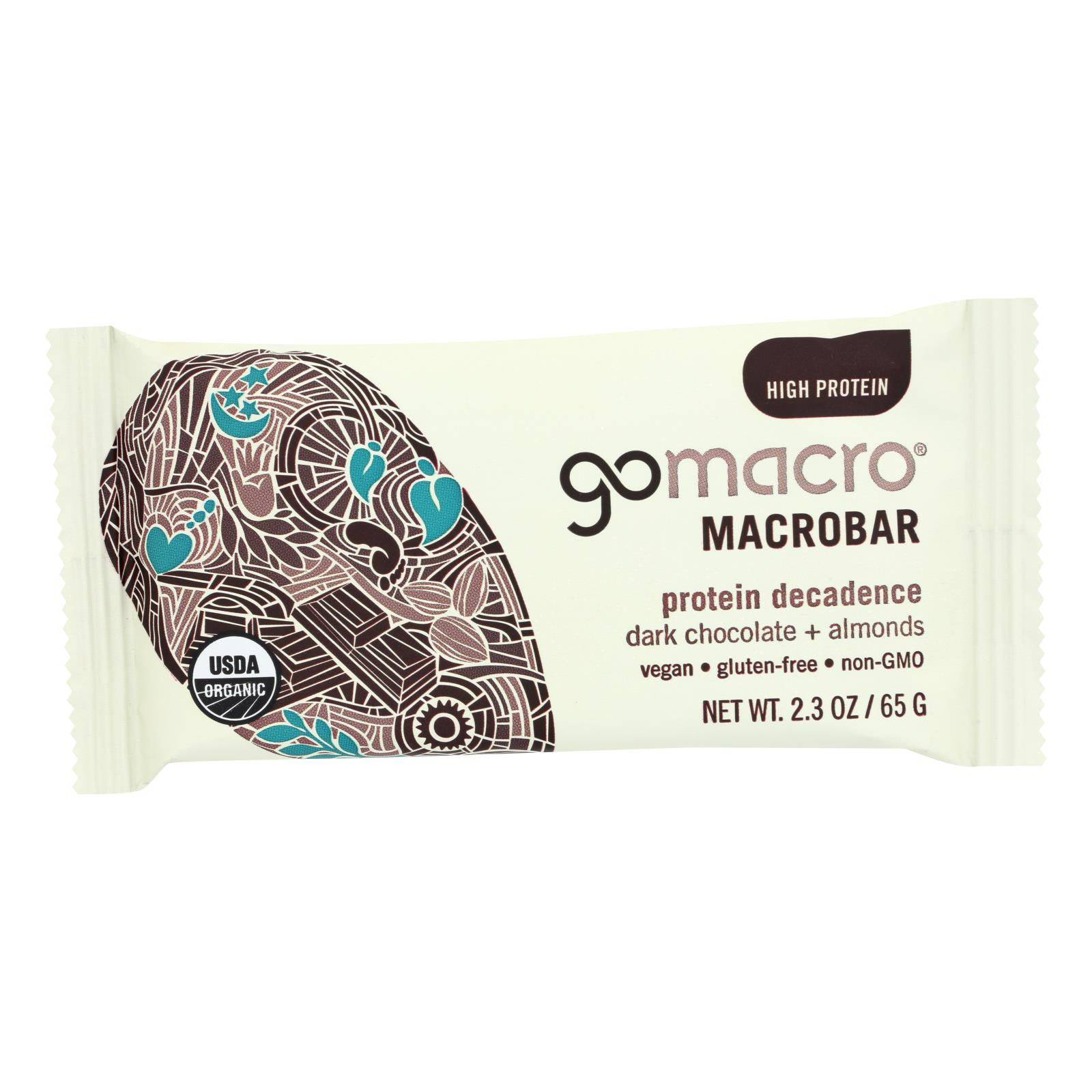 Gomacro Bar - Organic - Dark Chocolate - Almonds - Case Of 12 - 2.3 Oz | OnlyNaturals.us