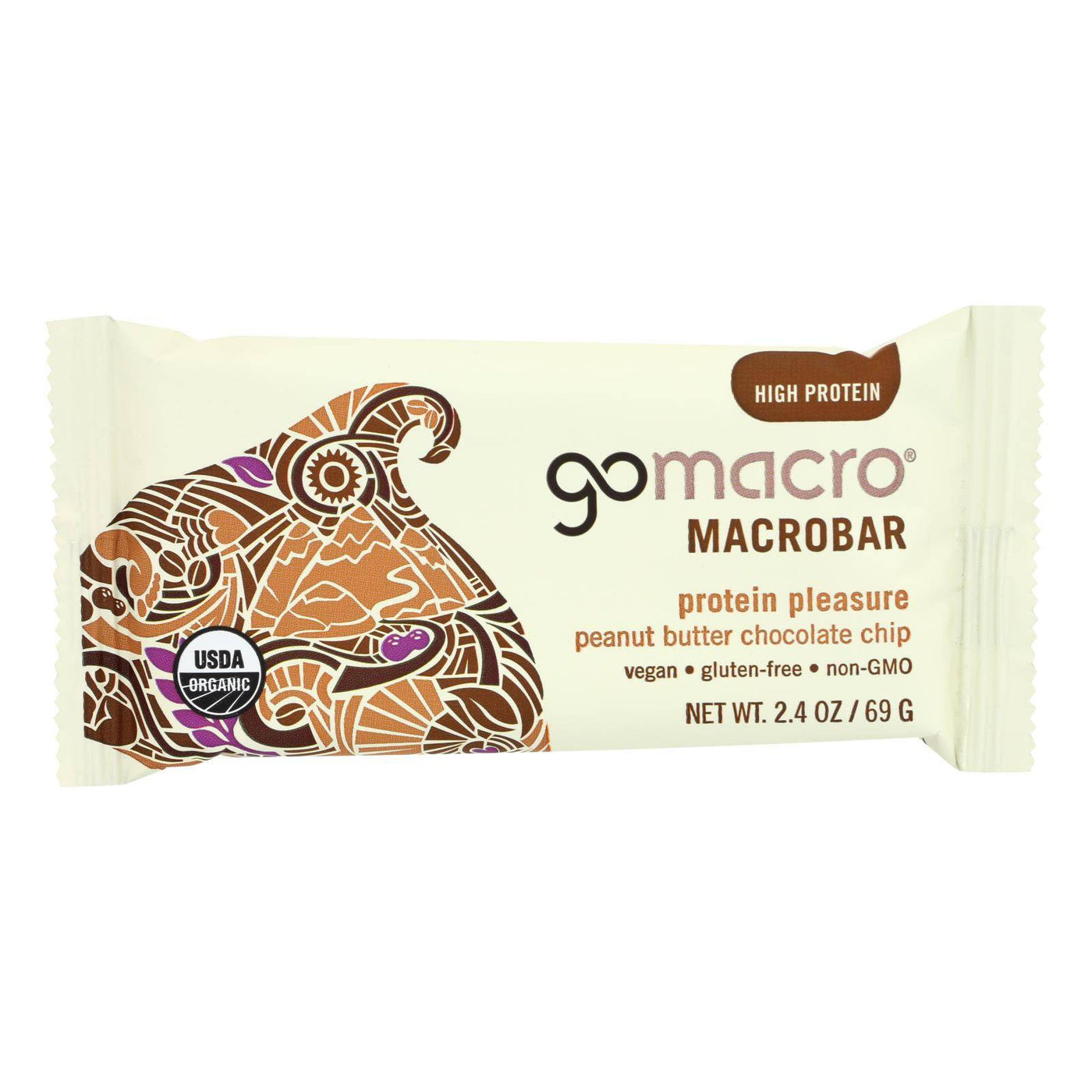 Gomacro Organic Macrobar - Peanut Butter Chocolate Chip - 2.5 Oz Bars - Case Of 12 | OnlyNaturals.us