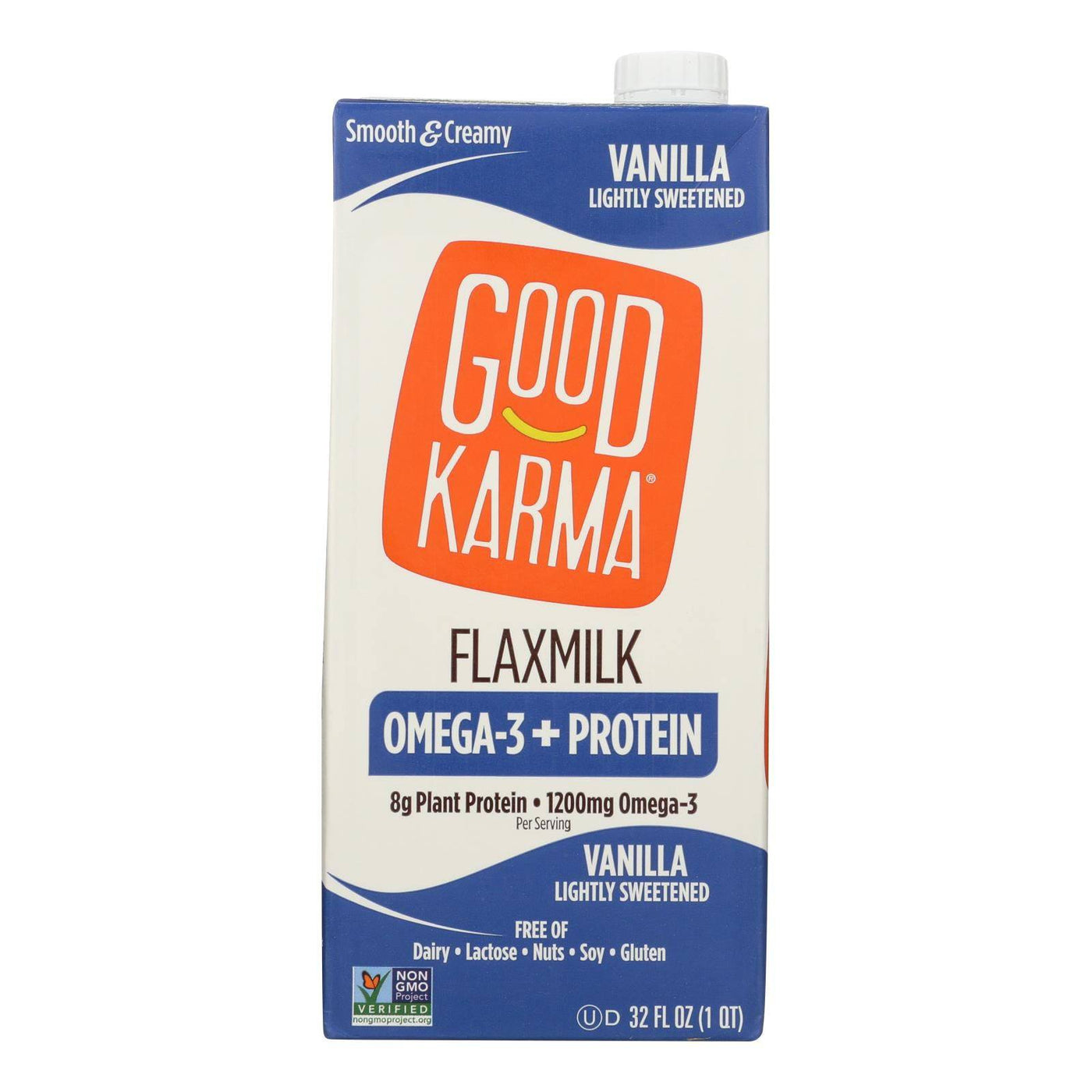 Good Karma Flax Milk - Protein - Vanilla - Case Of 6 - 32 Fl Oz | OnlyNaturals.us