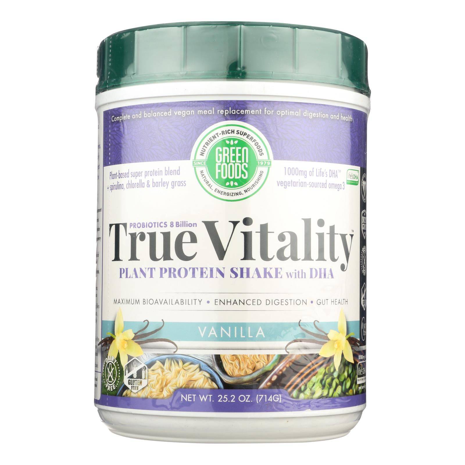 Green Foods True Vitality Plant Protein Shake In Vanilla  - 1 Each - 25.2 Oz | OnlyNaturals.us
