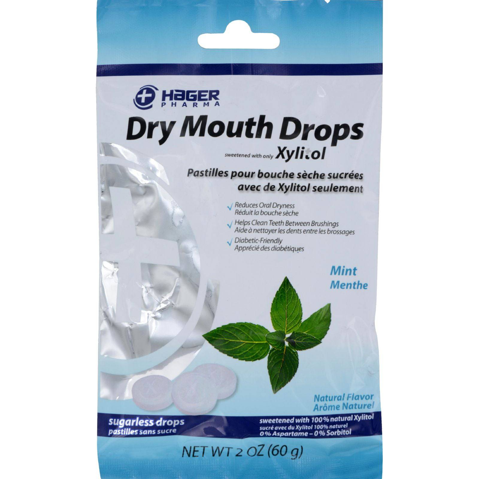 Hager Pharma Dry Mouth Drops - Mint - 2 Oz | OnlyNaturals.us