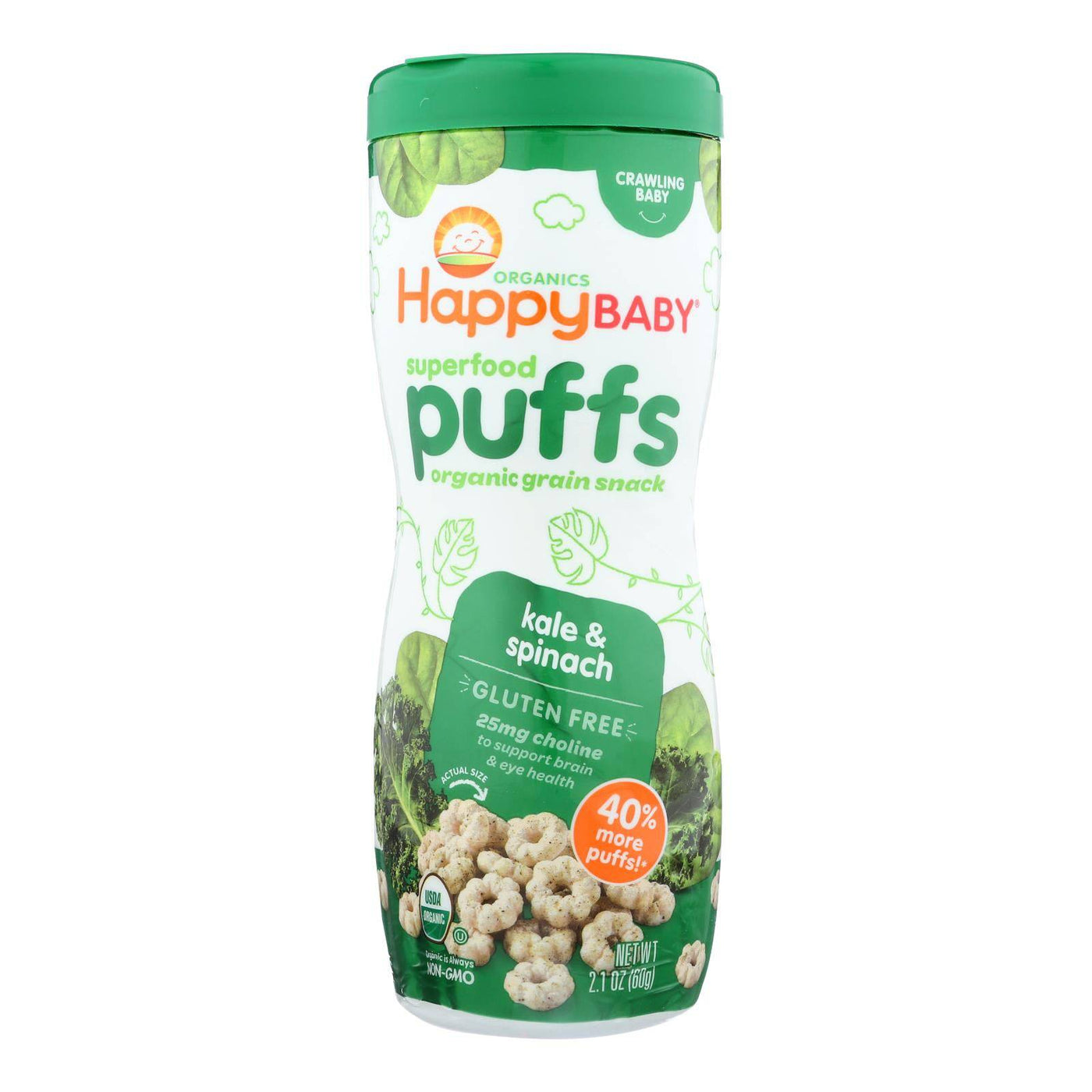 Buy Happy Baby Organic Puffs Greens - 2.1 Oz - Case Of 6  at OnlyNaturals.us