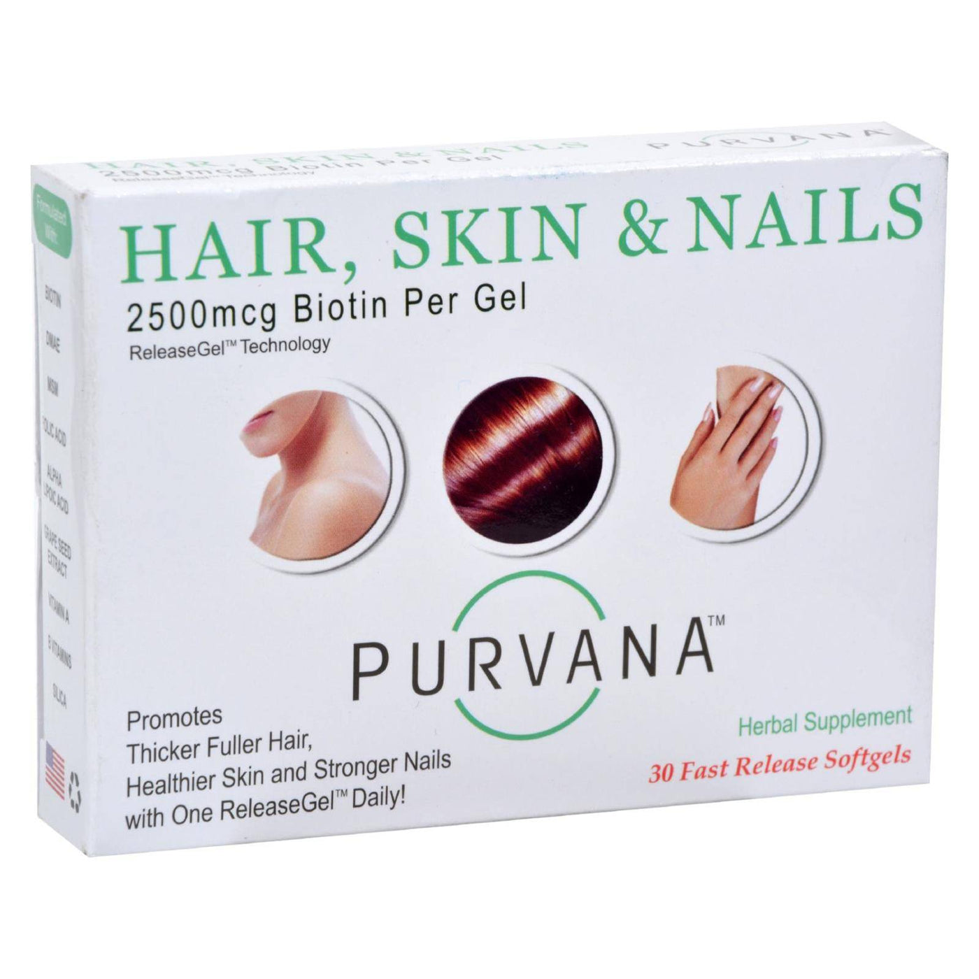 Heaven Sent Purvana Hair Skin Nails - 2500 Mcg - 30 Softgels | OnlyNaturals.us