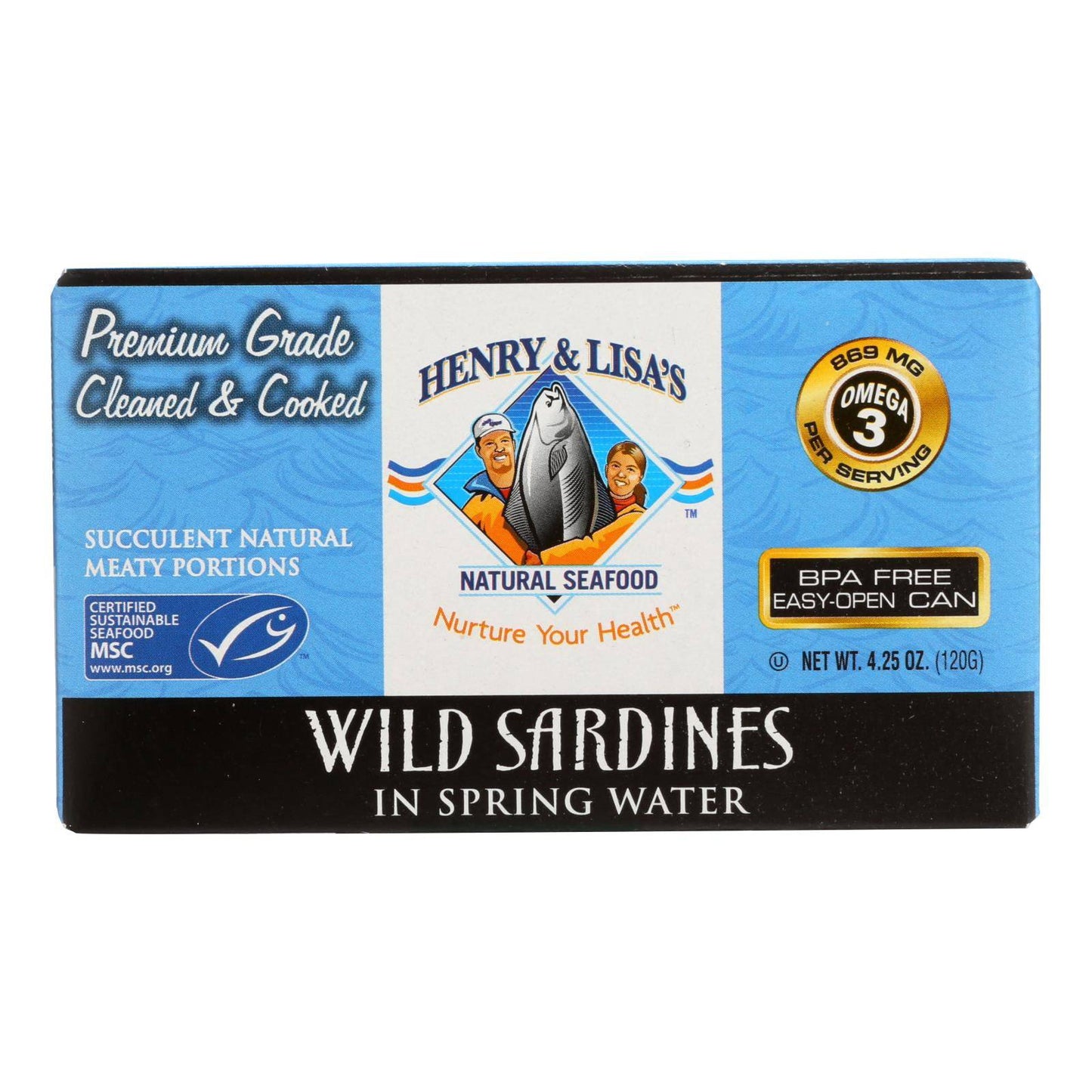 Henry And Lisa's Natural Seafood Wild Sardines In Spring Water - Case Of 12 - 4.25 Oz. | OnlyNaturals.us