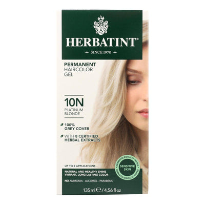 Herbatint Permanent Herbal Haircolour Gel 10n Platinum Blonde - 135 Ml | OnlyNaturals.us