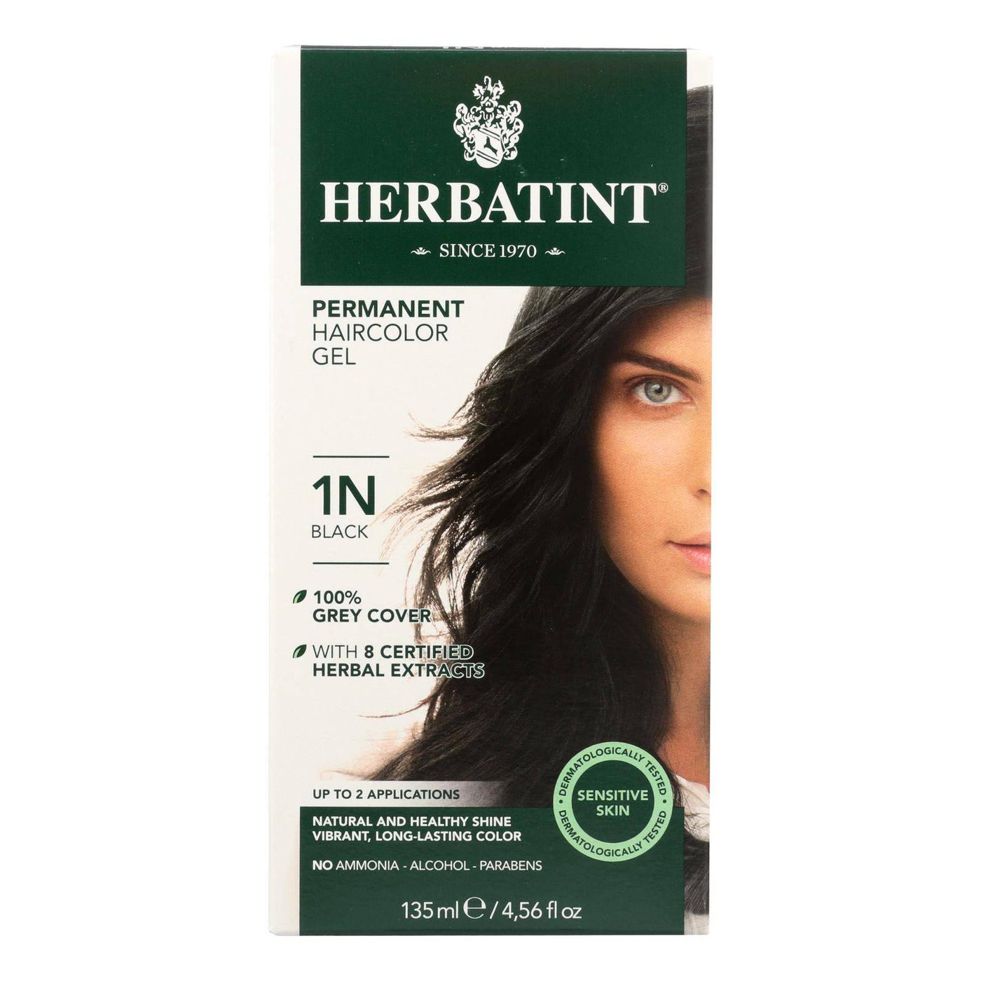 Buy Herbatint Permanent Herbal Haircolour Gel 1n Black - 135 Ml  at OnlyNaturals.us