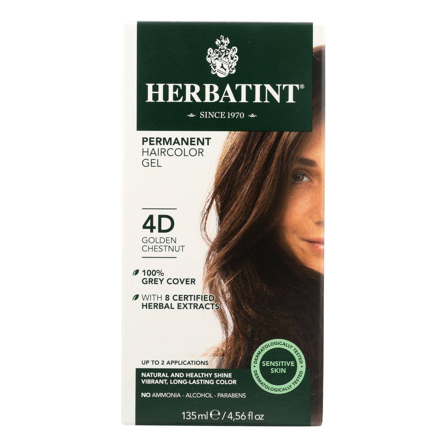 Buy Herbatint Permanent Herbal Haircolour Gel 4d Golden Chestnut - 135 Ml  at OnlyNaturals.us