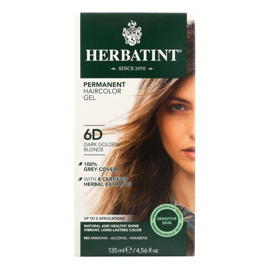 Buy Herbatint Permanent Herbal Haircolour Gel 6d Dark Golden Blonde - 135 Ml  at OnlyNaturals.us