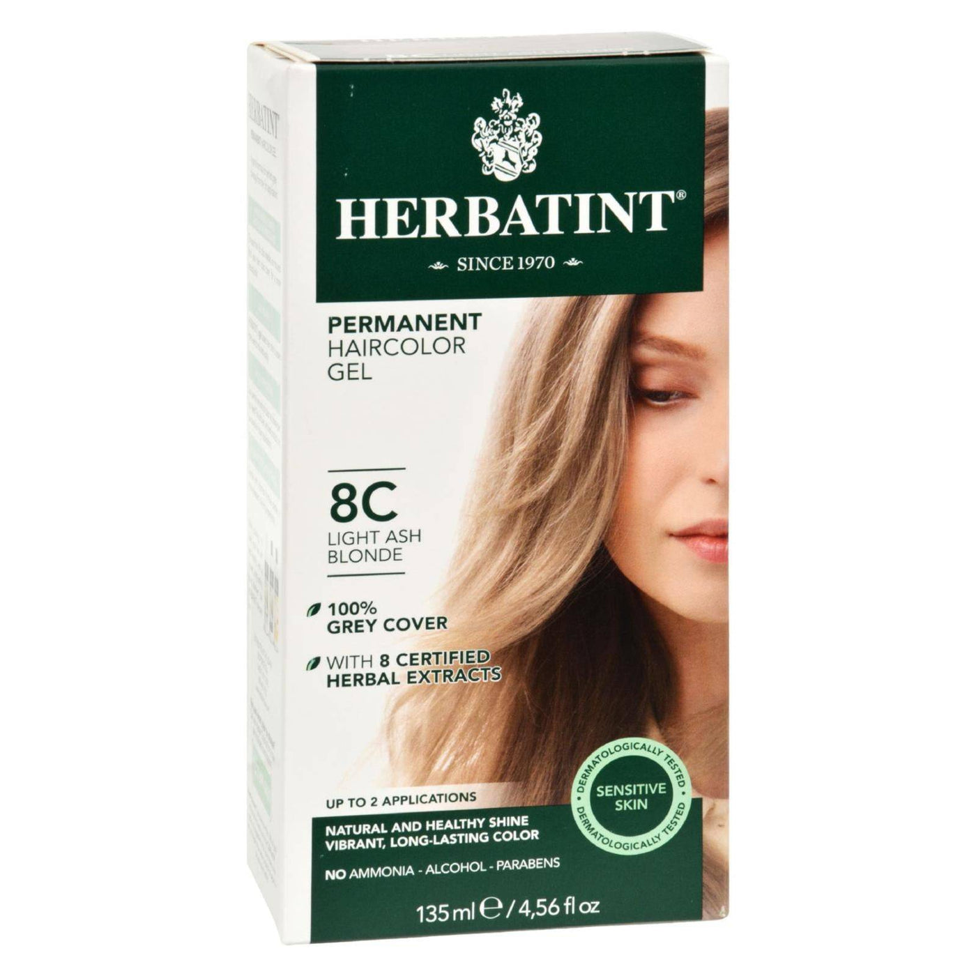 Herbatint Permanent Herbal Haircolour Gel 8c Light Ash Blonde - 135 Ml | OnlyNaturals.us
