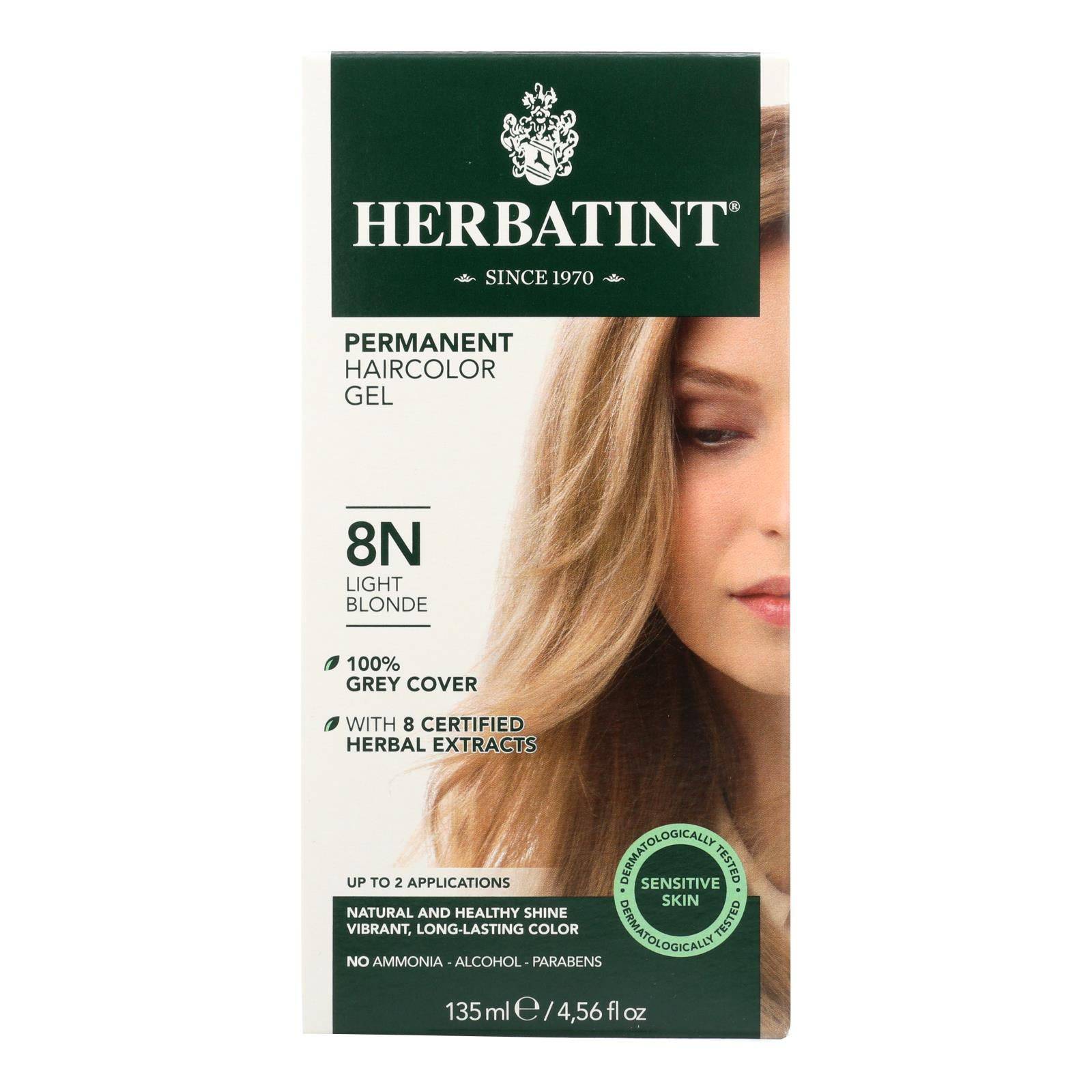 Buy Herbatint Permanent Herbal Haircolour Gel 8n Light Blonde - 135 Ml  at OnlyNaturals.us