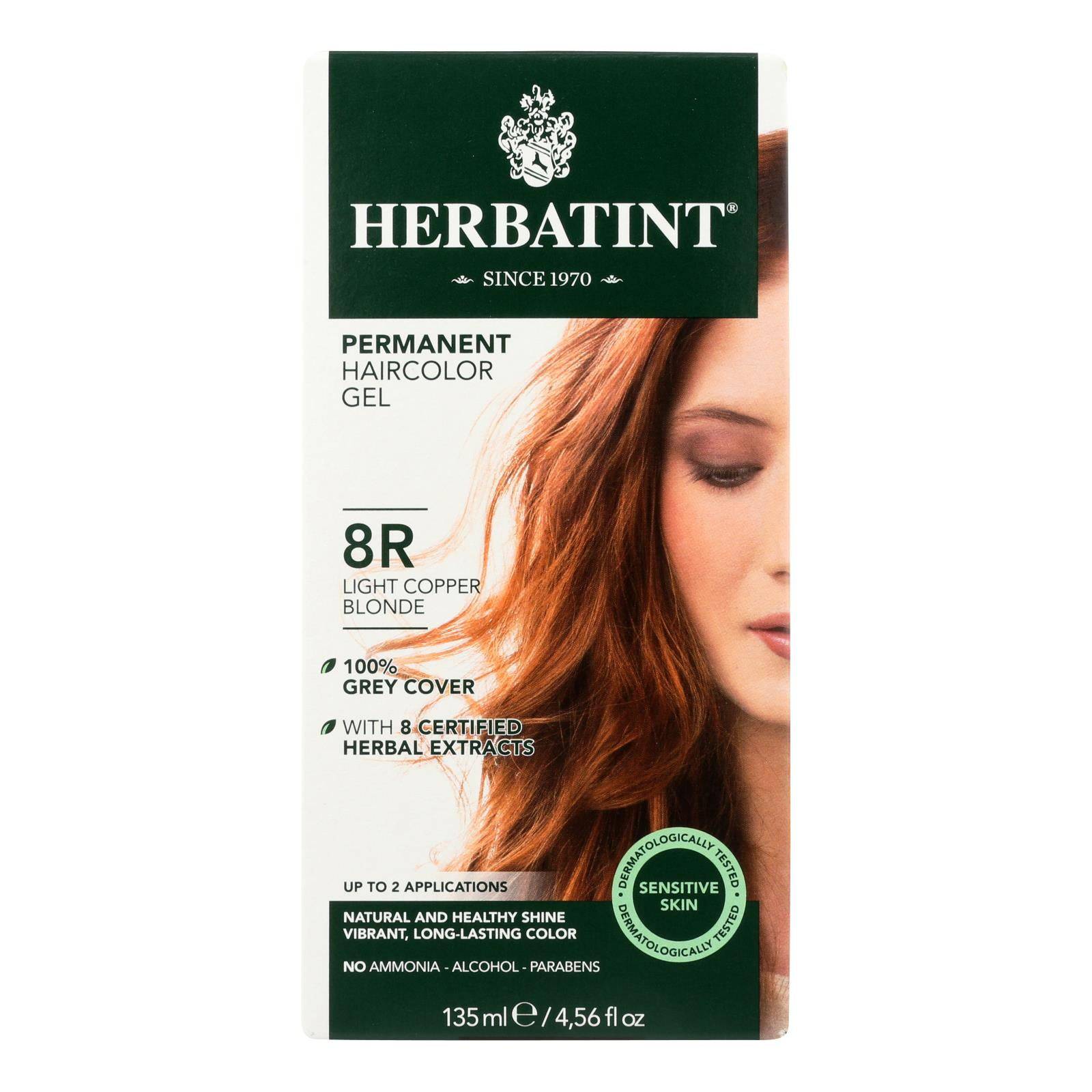 Buy Herbatint Permanent Herbal Haircolour Gel 8r Light Copper Blonde - 135 Ml  at OnlyNaturals.us