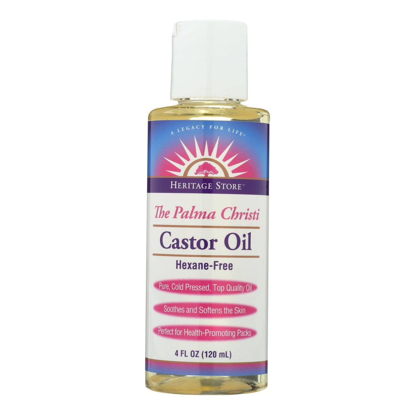 Heritage Products Castor Oil Hexane Free - 4 Fl Oz | OnlyNaturals.us