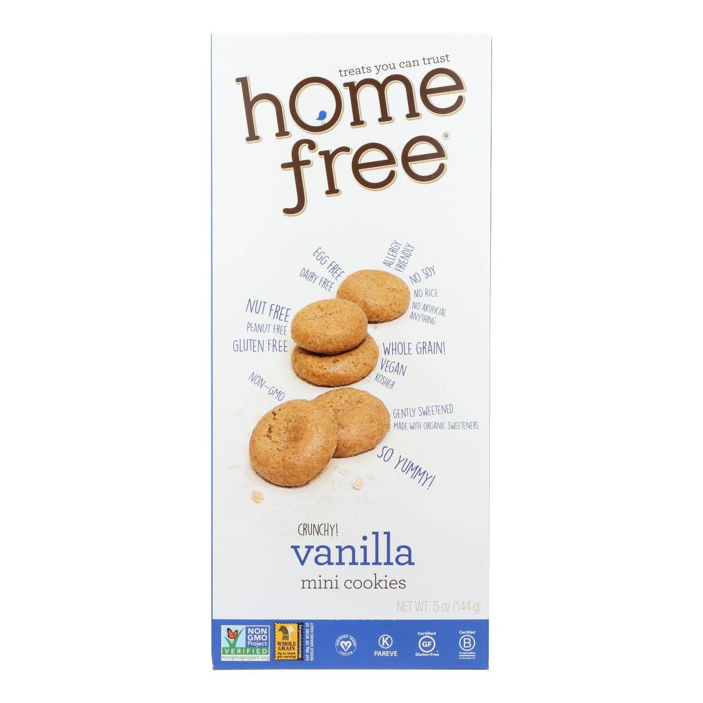 Buy Homefree - Gluten Free Mini Cookies - Vanilla - Case Of 6 - 5 Oz.  at OnlyNaturals.us