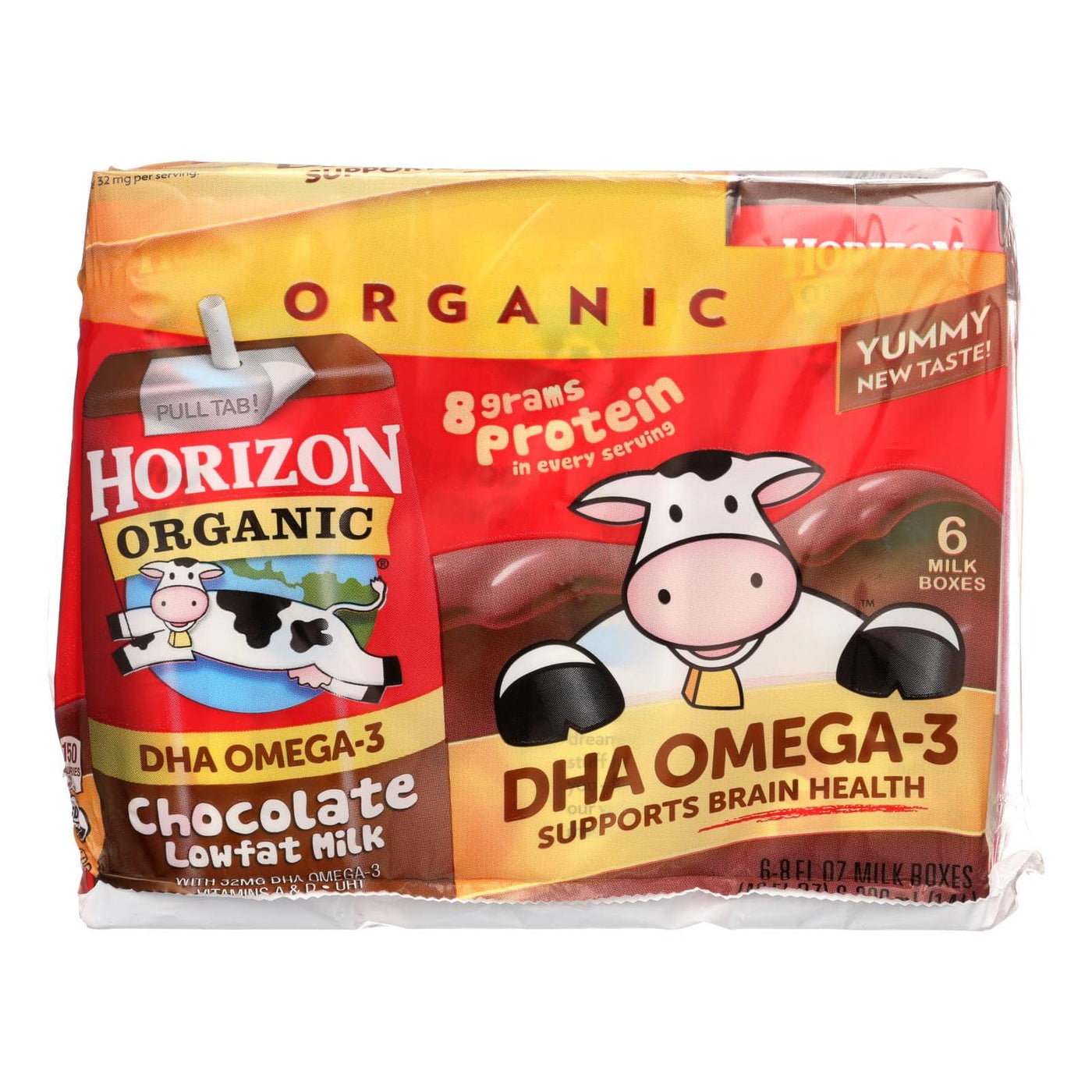 Horizon Organic Dairy Milk - Organic - 1 Percent - Lowfat - Box - Chocolate - Plus Dha Omega-3 - 6-8 Oz - Case Of 3 | OnlyNaturals.us
