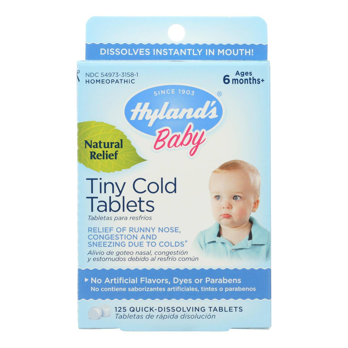 Hylands Homeopathic Baby Tiny Cold Tablets - 125 Tablets | OnlyNaturals.us