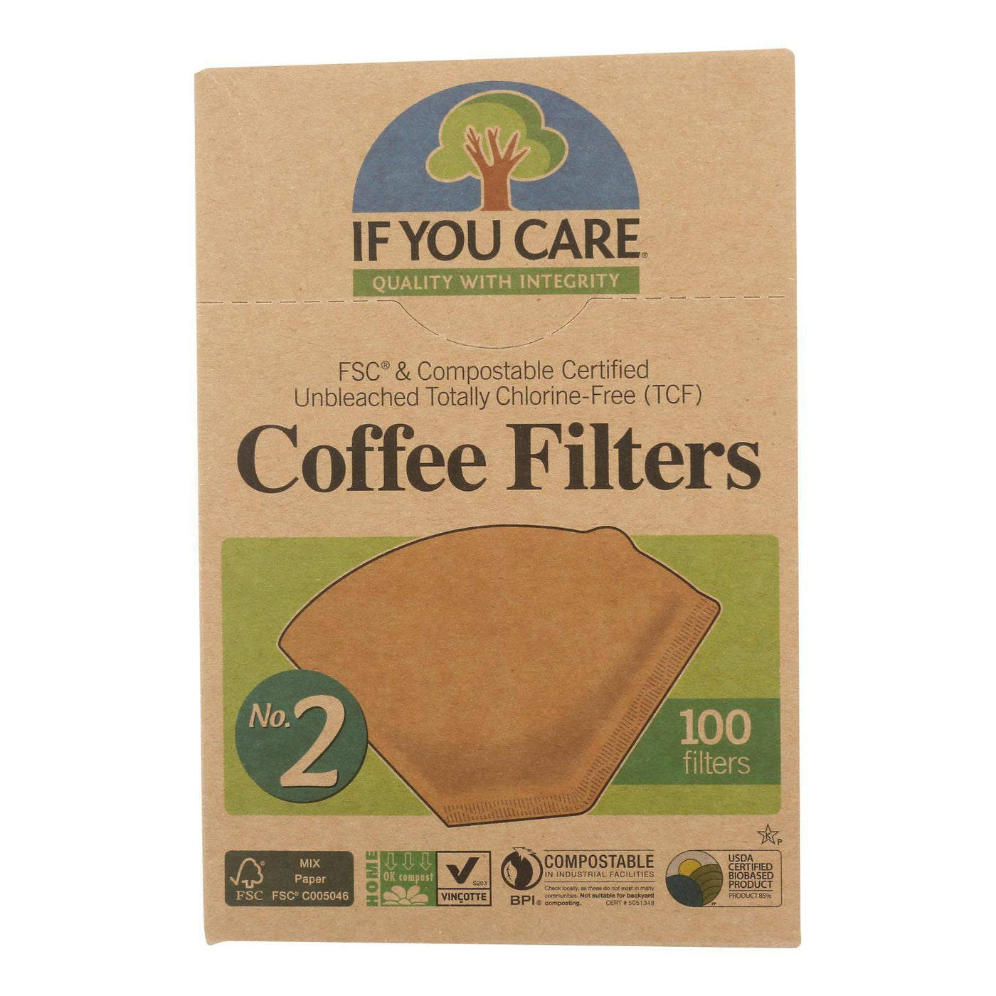If You Care Coffee Filters Lbs.2 Cone - Case Of 12 - 100 Count | OnlyNaturals.us