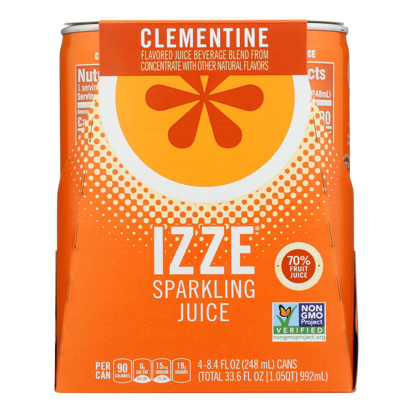 Izze - Can Sparkling Clementine - Case Of 6-4-8.4 Fl Oz. | OnlyNaturals.us