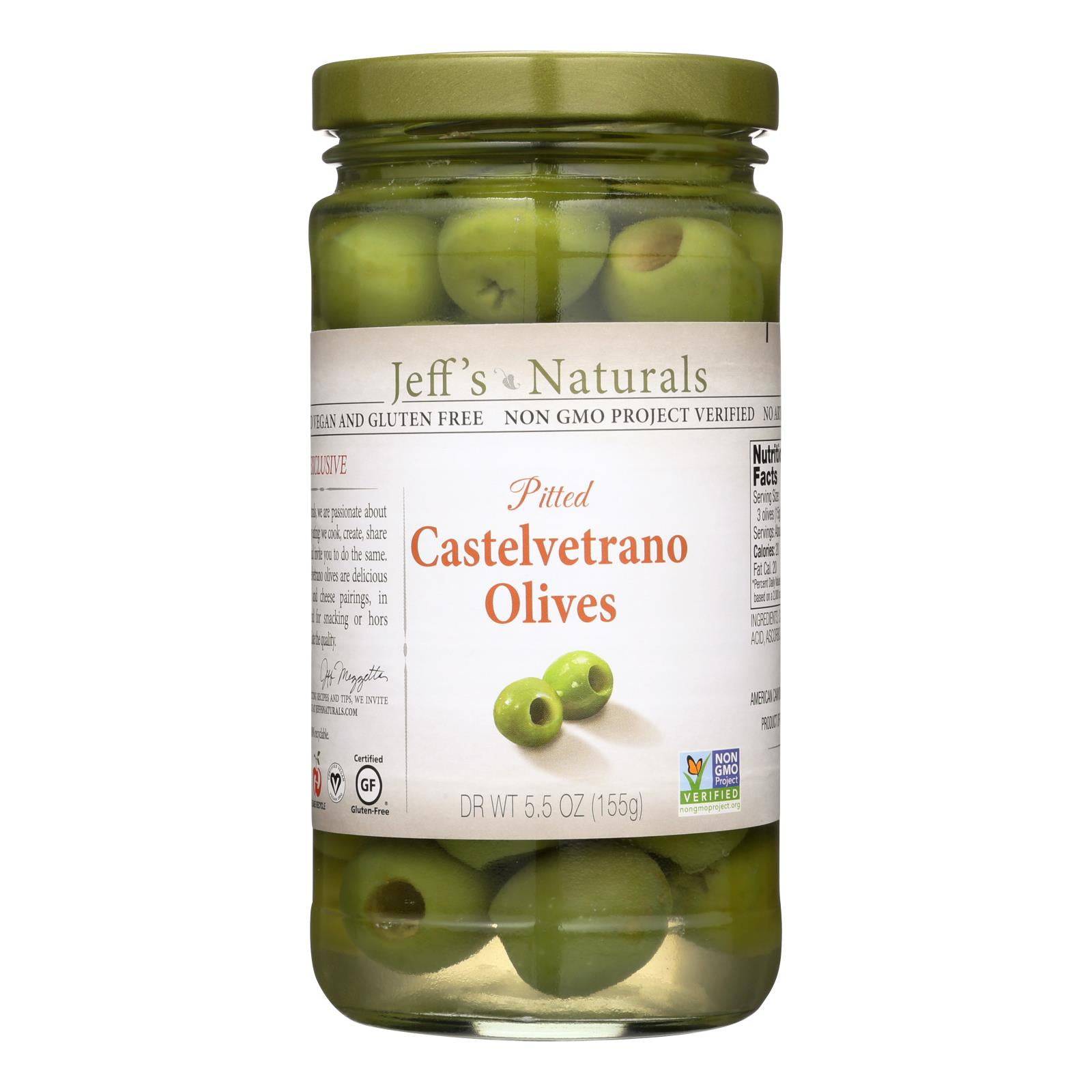 Jeff's Garden - Castelvetrano Olives - Pitted - Case Of 6 - 5.5 Oz. | OnlyNaturals.us