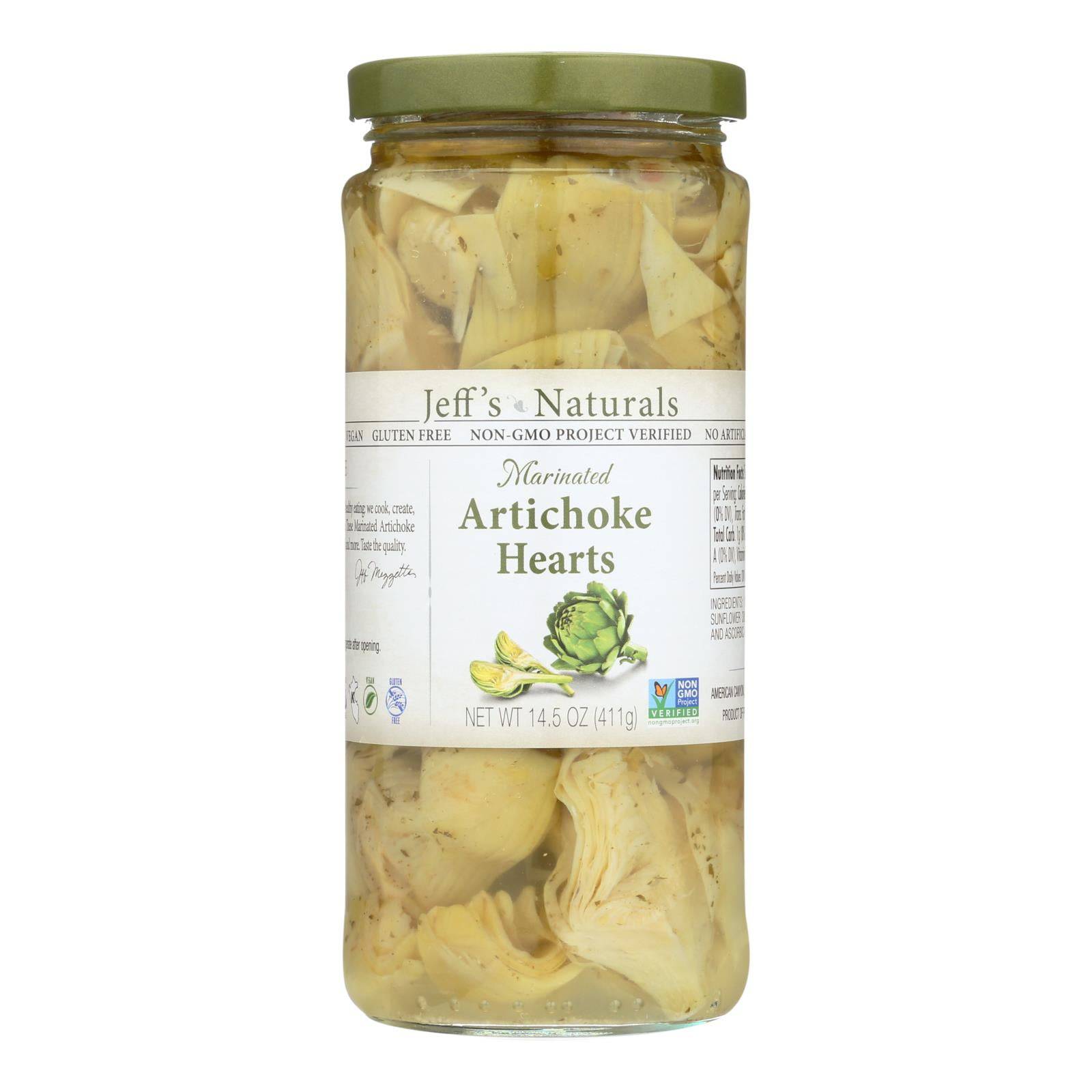 Jeff's Natural Artichoke Hearts - Marinated - Case Of 6 - 14.5 Oz | OnlyNaturals.us