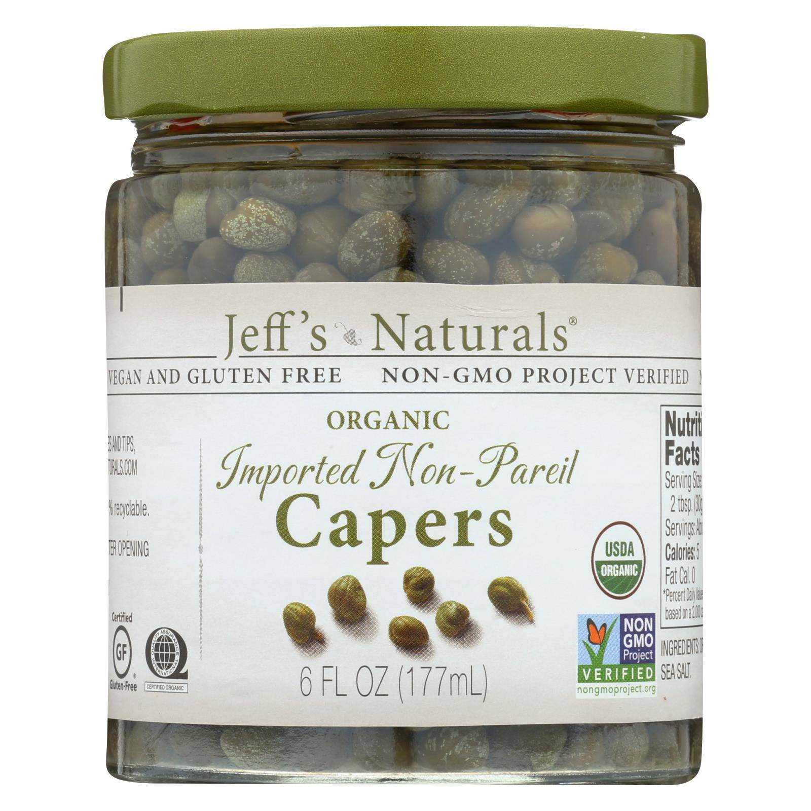 Jeff's Natural Jeff's Natural Imported Non Pareil Capers - Capers - Case Of 6 - 6 Oz. | OnlyNaturals.us