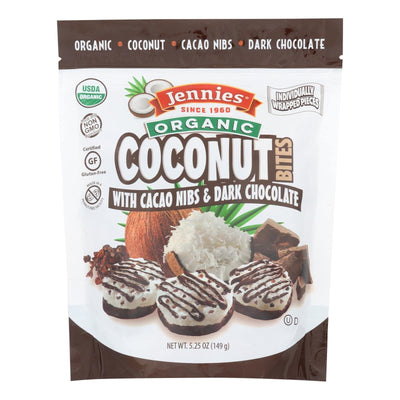 Jennies Coconut Bites - Organic - Cacao Chocolate - Case Of 6 - 5.25 Oz | OnlyNaturals.us