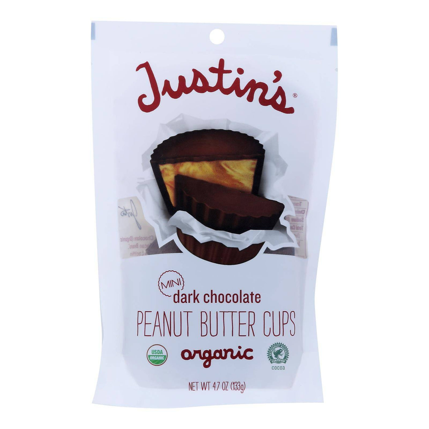Justin's Nut Butter Peanut Butter Cups - Organic - Dark Chocolate - Mini - Case Of 6 - 4.7 Oz. | OnlyNaturals.us
