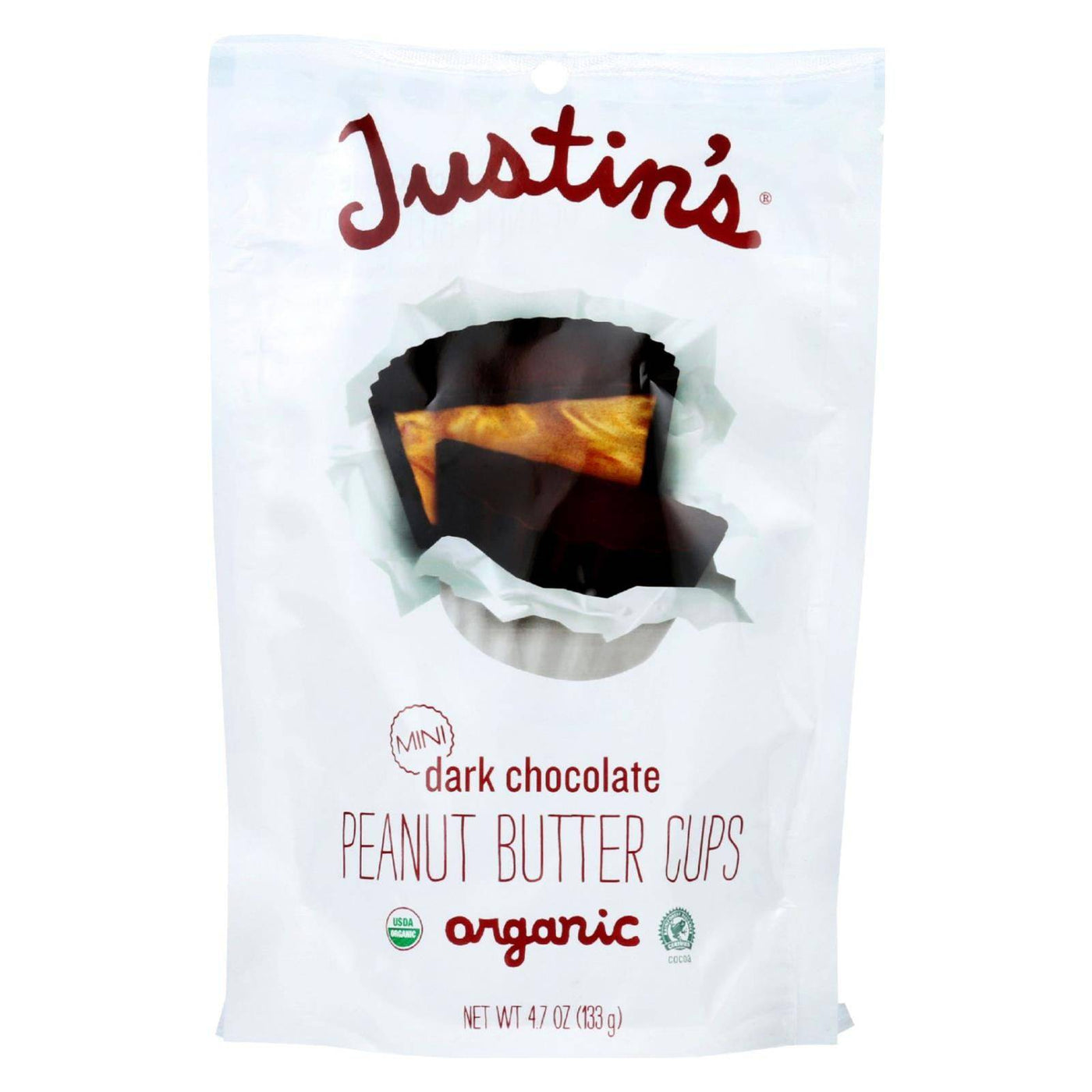 Justin's Nut Butter Peanut Butter Cups - Organic - Dark Chocolate - Mini - Case Of 6 - 4.7 Oz. | OnlyNaturals.us