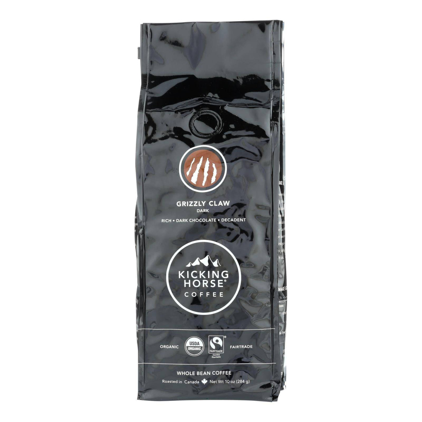 Buy Kicking Horse Coffee - Organic - Whole Bean - Grizzly Claw - Dark Roast - 10 Oz - Case Of 6  at OnlyNaturals.us