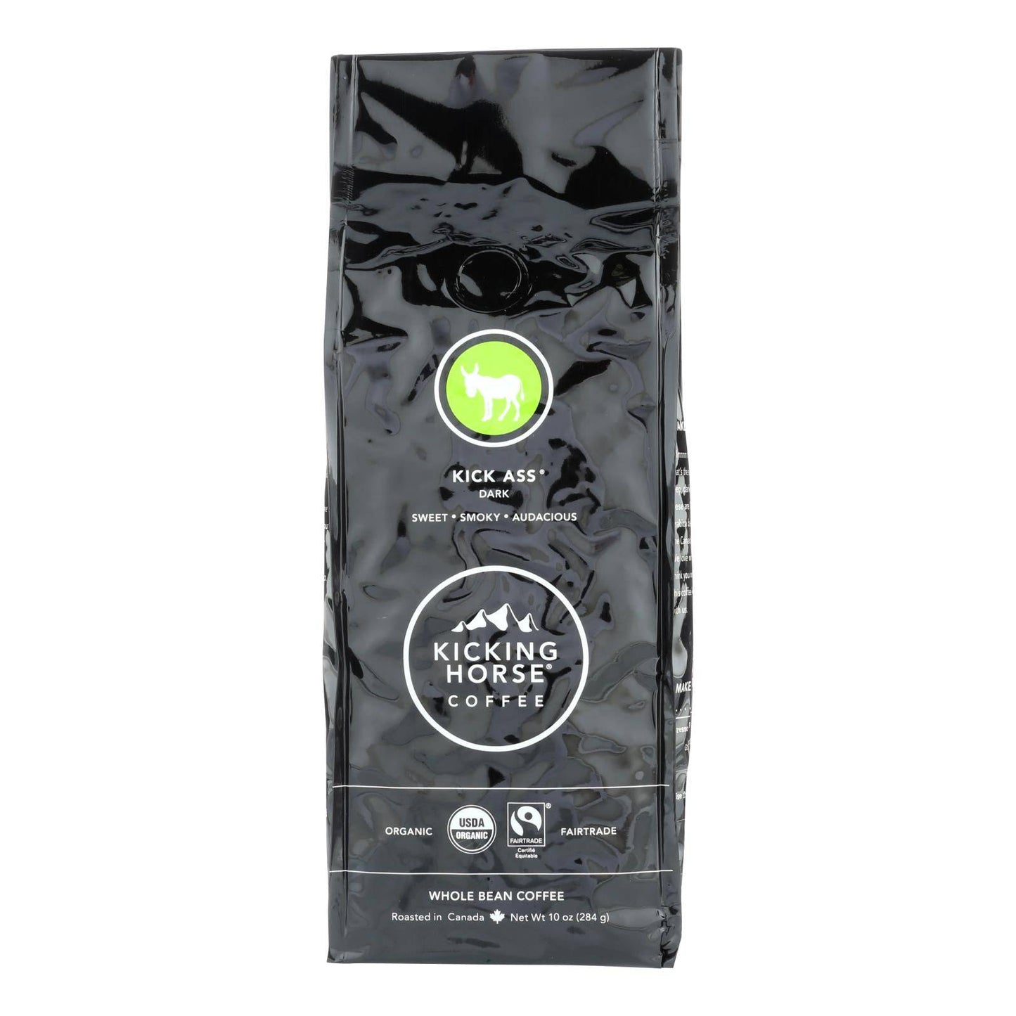 Buy Kicking Horse Coffee - Organic - Whole Bean - Kick Ass - Dark Roast - 10 Oz - Case Of 6  at OnlyNaturals.us