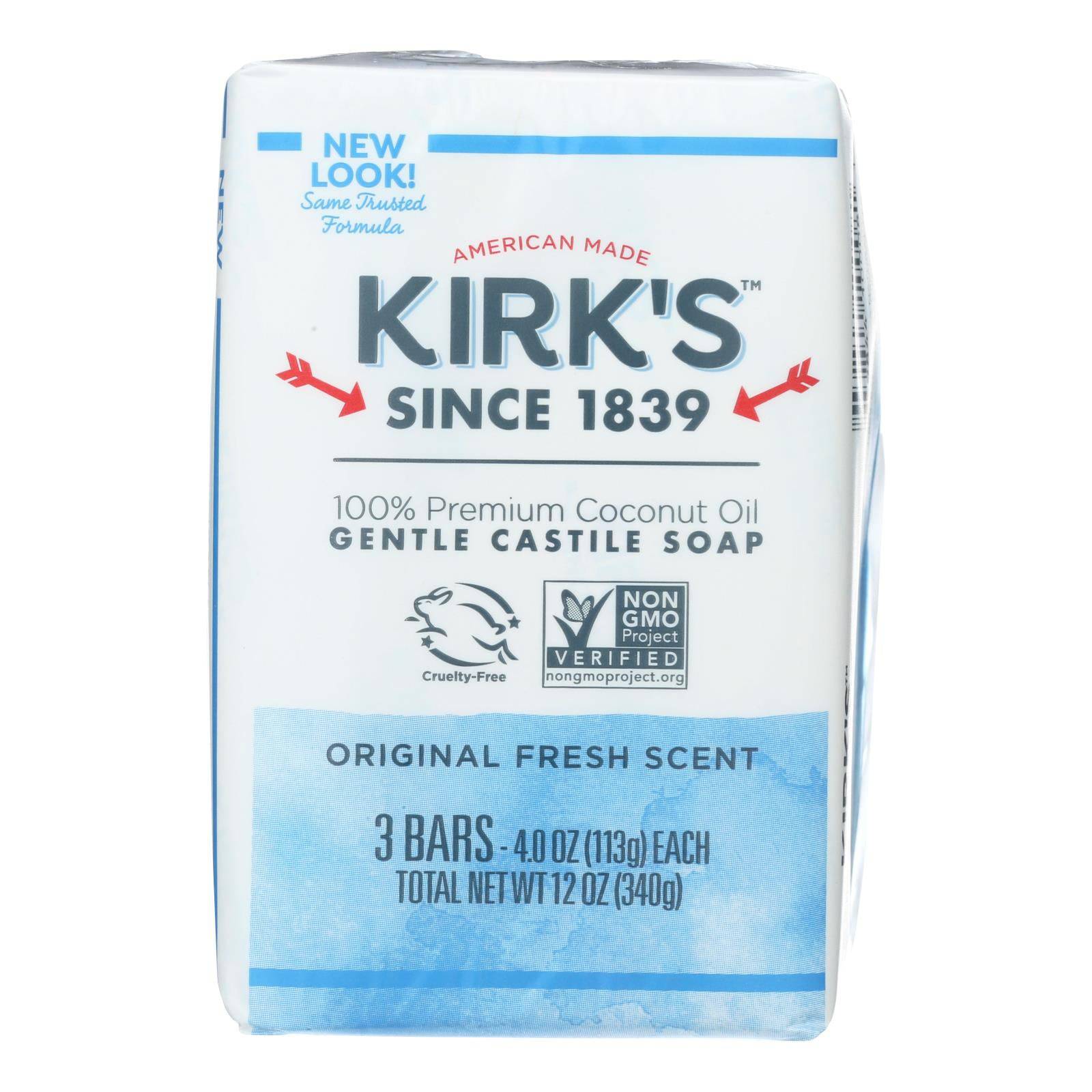 Buy Kirk's Natural Castile Soap Original - 4 Oz Each - Pack Of 3  at OnlyNaturals.us