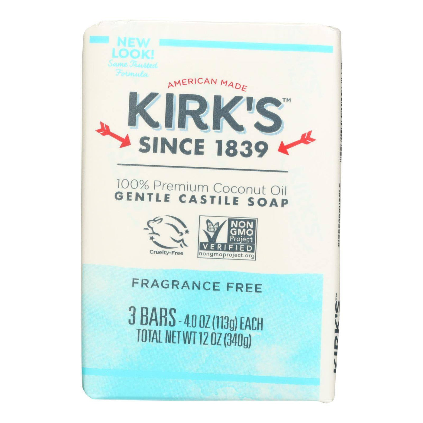 Buy Kirk's Natural Soap Bar - Coco Castile - Fragrance Free - 3 Count - 4 Oz  at OnlyNaturals.us