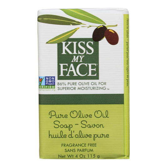 Kiss My Face Bar Soap Pure Olive Oil Fragrance Free - 4 Oz | OnlyNaturals.us