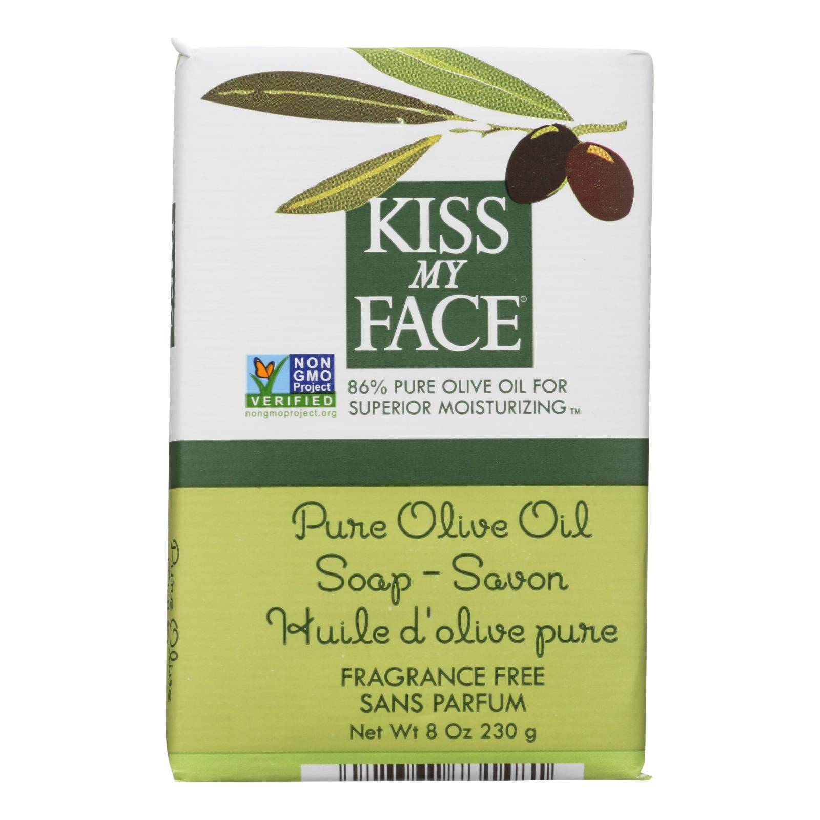 Kiss My Face Bar Soap Pure Olive Oil Fragrance Free - 8 Oz | OnlyNaturals.us