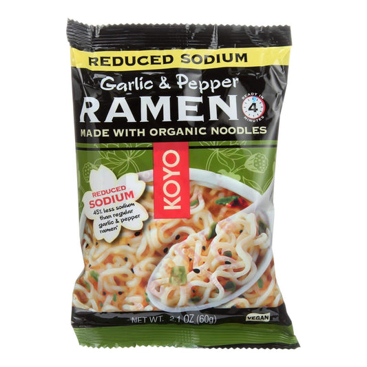 Buy Koyo Garlic Pepper Reduced Sodium Ramen - Case Of 12 - 2.1 Oz  at OnlyNaturals.us