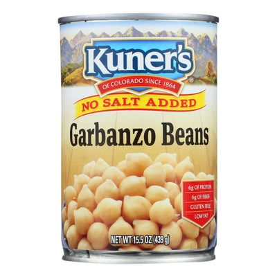 Buy Kuner - Garbanzo Beans - No Salt Added - Case Of 12 - 15 Oz.  at OnlyNaturals.us