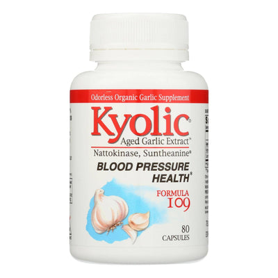 Buy Kyolic - Aged Garlic Extract Blood Pressure Health Formula 109 - 80 Capsules  at OnlyNaturals.us
