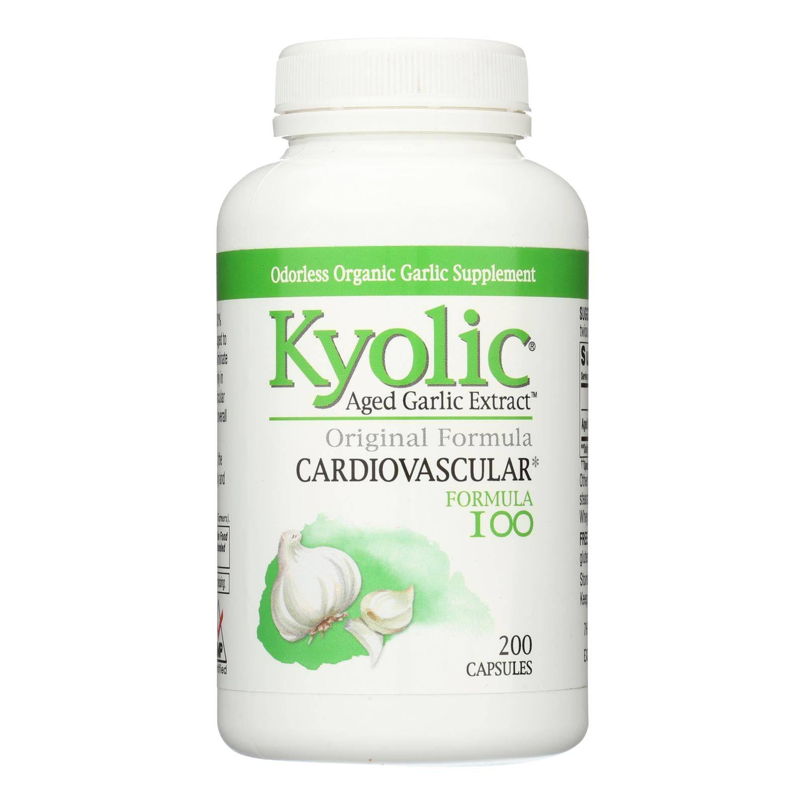 Buy Kyolic - Aged Garlic Extract Cardiovascular Formula 100 - 200 Capsules  at OnlyNaturals.us
