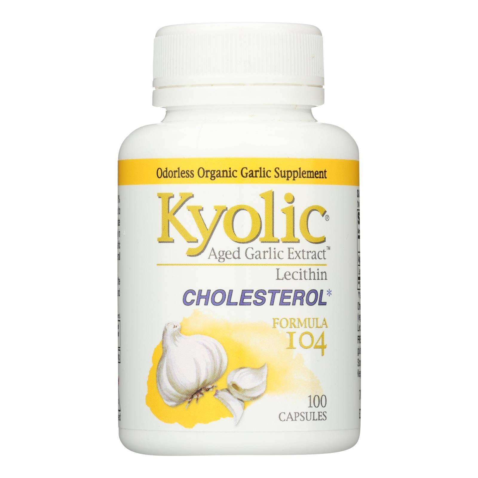 Buy Kyolic - Aged Garlic Extract Cholesterol Formula 104 - 100 Capsules  at OnlyNaturals.us