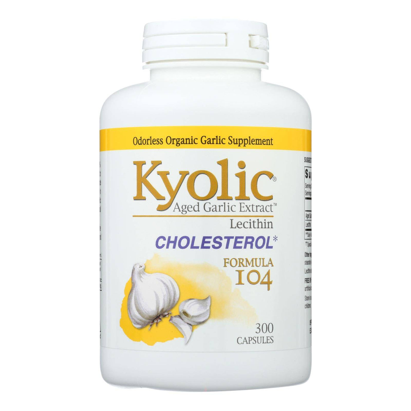 Kyolic - Aged Garlic Extract Cholesterol Formula 104 - 300 Capsules | OnlyNaturals.us