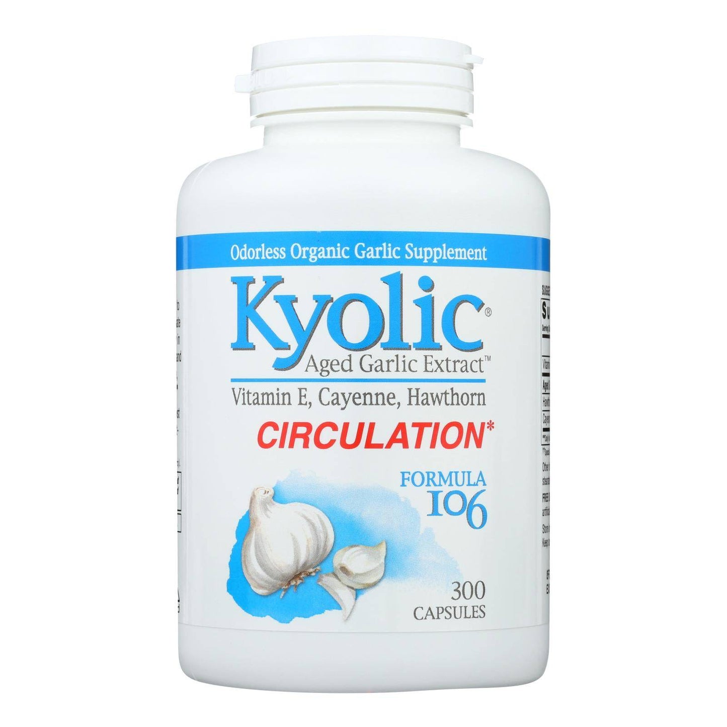 Kyolic - Aged Garlic Extract Circulation Formula 106 - 300 Capsules | OnlyNaturals.us