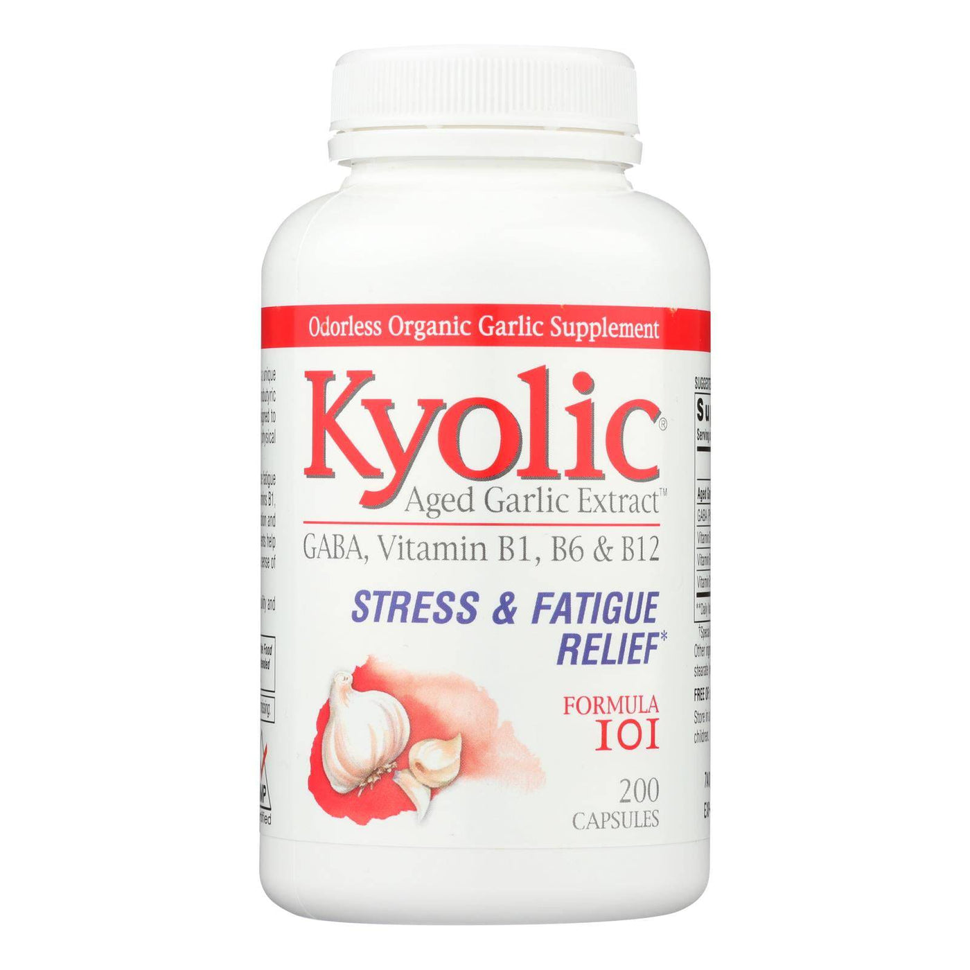 Kyolic - Aged Garlic Extract Stress And Fatigue Relief Formula 101 - 200 Capsules | OnlyNaturals.us