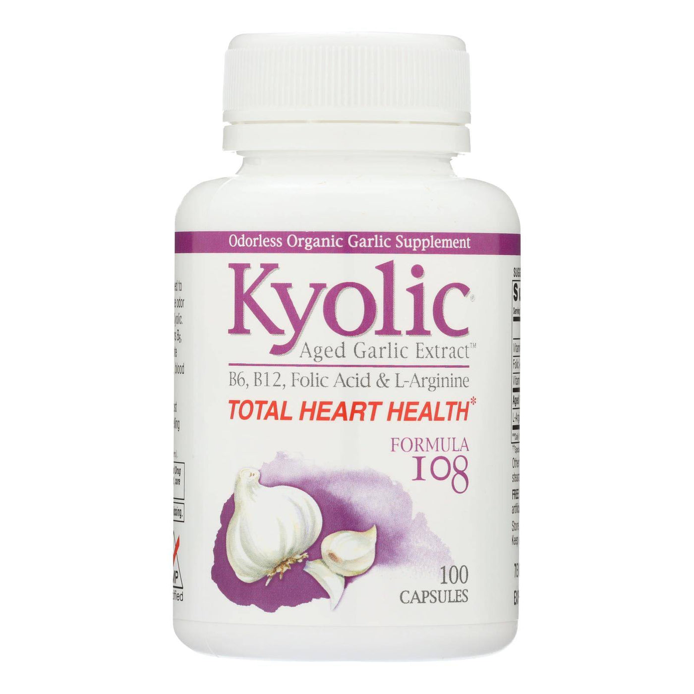 Kyolic - Aged Garlic Extract Total Heart Health Formula 108 - 100 Capsules | OnlyNaturals.us