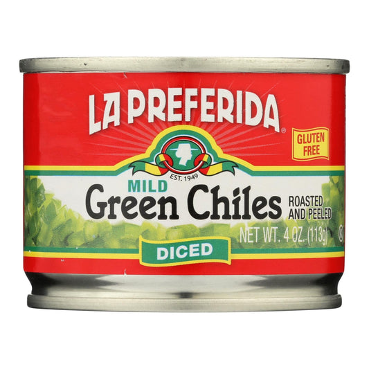 Buy La Preferida Green Chiles - Diced - Case Of 24 - 4 Oz.  at OnlyNaturals.us