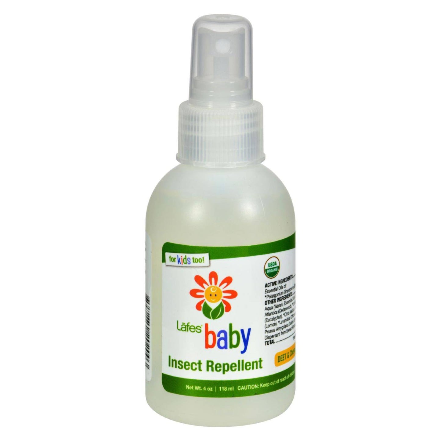 Buy Lafe's Natural And Organic Baby Insect Repellent - 4 Fl Oz  at OnlyNaturals.us