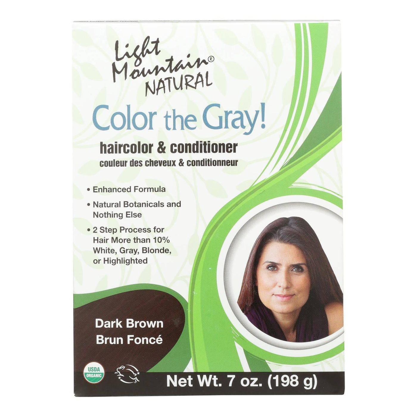 Buy Light Mountain Hair Color - Color The Gray! Dark Brown - Case Of 1 - 7 Oz.  at OnlyNaturals.us