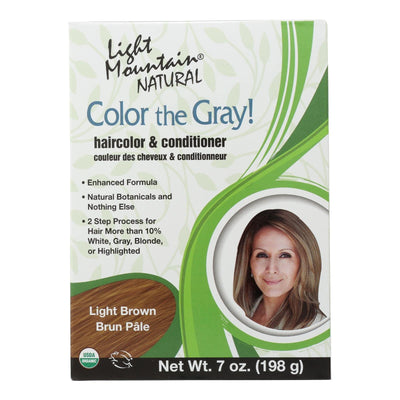 Buy Light Mountain Hair Color - Color The Gray! Light Brown - Case Of 1 - 7 Oz.  at OnlyNaturals.us