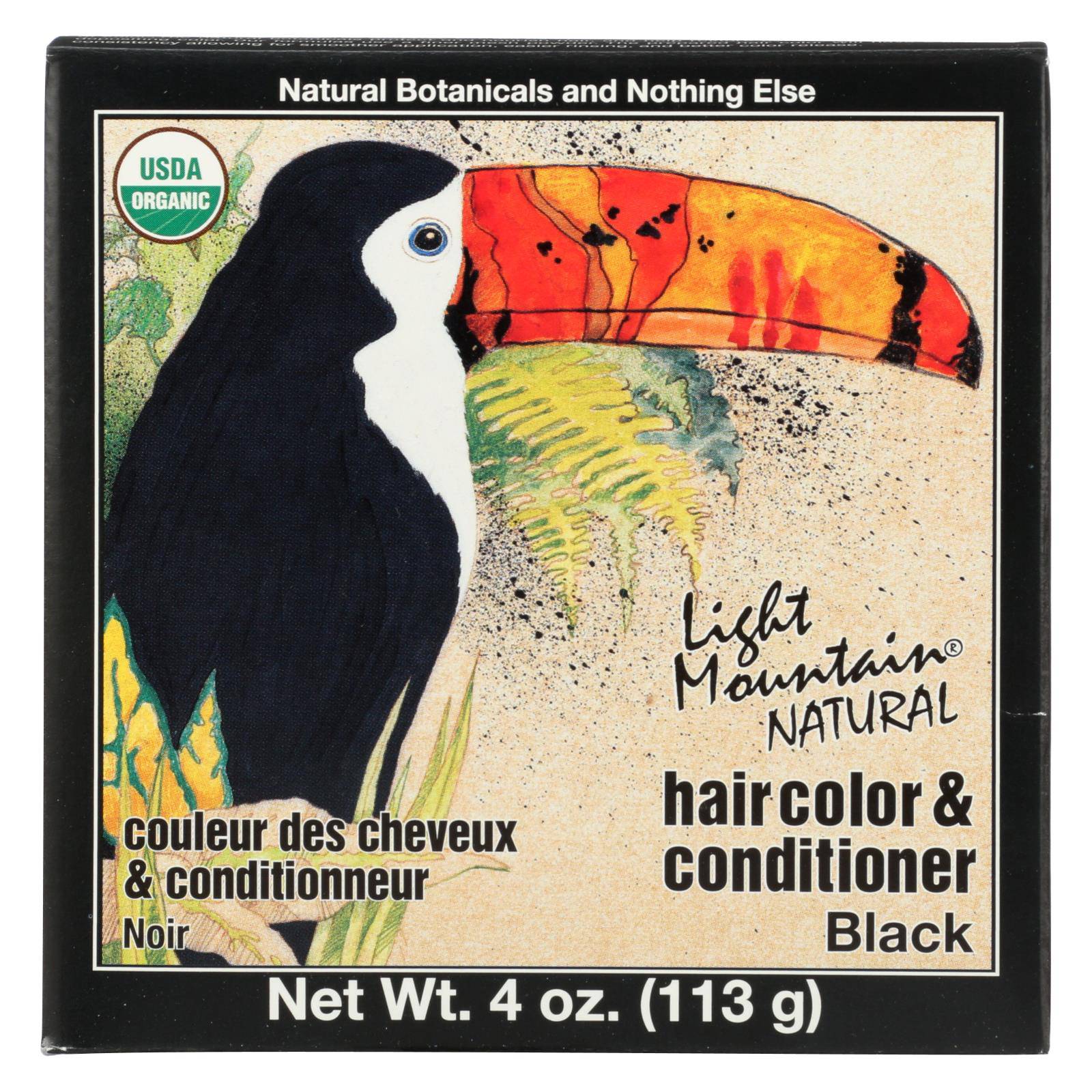 Buy Light Mountain Hair Color-conditioner - Organic - Black - 4 Oz  at OnlyNaturals.us